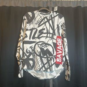 Seven Souls “Savage” Graffiti style Long Sleeve Shirt (Men’s-Medium)